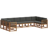  Set vanjskih sofa 10 kom. Prirodna i antracit Smeđa 363 x 185,5 x 73 cm | shoptok.hr
