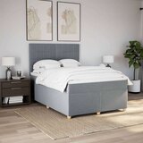  Krevet box spring s madracem svjetlosivi 140x200 cm od tkanine | shoptok.hr
