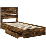  Krevet s od storage s uzglavljem Dimljeni hrast 75 x 190 cm | shoptok.hr