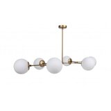 Opviq lights viseća svjetiljka za 6 žarulja u zlatno-bijeloj boji damar horizontal | shoptok.hr