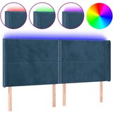 vidaXL LED posteljno vzglavje temno modro 183x16x118/128 cm žamet, (20938682) Cene