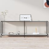 The Living Store Konzolna mizica bela 220x35x75,5 cm kaljeno steklo - Konzolna Mizica, (21421330) Cene