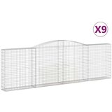  Obokane gabion košare 9 kosov 400x30x120/140cm pocinkano železo, (21000149) | Shoptok.si