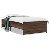 Furnova Posteljni okvir rjav hrast 75x190 cm inženirski les in kovina, (21936419) | Shoptok.si