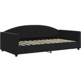 Dnevni krevet na razvlačenje crni 100 x 200 cm baršunasti | shoptok.hr