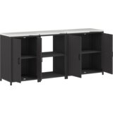 vidaXL Set za kuhinjsku pohranu s policom Ostalo s pohranom s vratima 3 pcs Crna 210 x 50 x 92 cm | shoptok.hr