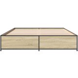 vidaXL Okvir za krevet boja hrasta 150x200cm konstruirano drvo i metal | shoptok.hr