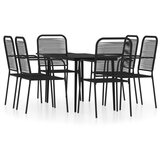  7-dijelni vrtni blagovaonski set crni | shoptok.hr