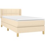  Box spring postelja z vzmetnico krem 90x200 cm blago, (20894553) | Shoptok.si