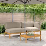  Set sofe s jastukom 3 pcs Sivo-smeđa Čvrsto drvo akacije | shoptok.hr