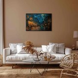  Slika - Paris street – a painting inspired by Vincent van Gogh\'s style 90x60 U crnom drvenom okviru | shoptok.hr