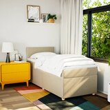  Krevet s oprugama i madracem krem 90 x 190 cm od tkanine | shoptok.hr