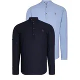Dewberry DOUBLE SET G783 JUDGE COLLAR SHIRT-NAVY-BLUE