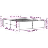  Okvir kreveta boja hrasta 160x200 cm konstruirano drvo i metal | shoptok.hr