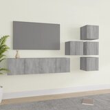  6-dijelni set TV ormarića sivog sonome konstruirano drvo | shoptok.hr