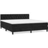 vidaXL Box spring postelja z vzmetnico črna 160x200 cm žamet, (20791824) Cene