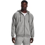 Under Armour Športna jopa na zadrgo 'Rival' siva / bela | Shoptok.si