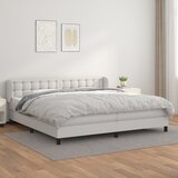  s oprugama i madracem bijeli 200x200 cm umjetna koža | shoptok.hr