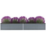 vidaXL Visoka greda iz pocinkanega jekla 320x80x45 cm sive barve Cene