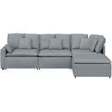  Modularna sofa s podnožjem i jastucima, tkanina, svijetlo siva | shoptok.hr