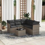  6-dijelni set vrtnih sofa od poliratana s jastucima sivi | Eponuda.com