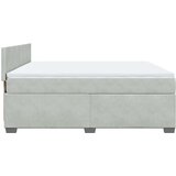 vidaXL Box spring postelja z vzmetnico svetlo siva 180x200 cm žamet | Shoptok.si