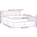 vidaXL Krevet s oprugama i madracem svjetlosivi 160x210 cm baršunasti | shoptok.hr