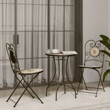 vidaXL Bistro set s mozaikom terakota i bijelo od željeza i keramike | shoptok.hr