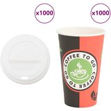  Papirnate šalice za kavu s poklopcima 1000 kom 16 oz 400 ml Crvena Cene