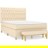 Maison Chic Box spring postelja - Vzmetna postelja z vzmetnico krem 140x200 cm blago SL14823, (21884139) | Shoptok.si
