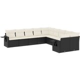  10-dijelni set vrtnih sofa s jastucima crni od poliratana | shoptok.hr