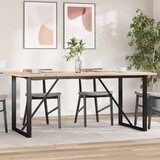  Blagovaonski stol O-oblika 180x90x75,5 cm od borovine i čelik | shoptok.hr