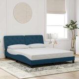  Okvir kreveta s LED-om bez madraca plavi 160 x 200 cm baršunasti | shoptok.hr