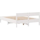  Okvir kreveta bez madraca bijeli 140 x 190 cm masivna borovina | shoptok.hr