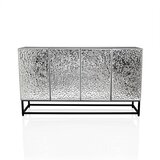 MID.YOU Široka Komoda Metallio, Črna, Srebrna | Shoptok.si