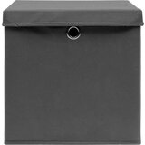 vidaXL Škatle s pokrovi 10 kosov 28x28x28 cm sive | Shoptok.si