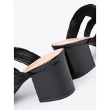 Shelvt Black braided heeled sandals | shoptok.hr