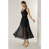 By Saygı Top Sequin Lace Skirt Pleated Tulle Dress Cene