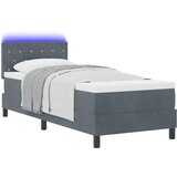  LED Box Spring Krevet s madracem Tamno siva 80 x 200 cm Baršun | Eponuda.ba