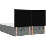 vidaXL Otomanski posteljni okvir z vzmetnicami siv 200x200 cm blago | Shoptok.si
