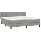  Box spring postelja z vzmetnico svetlo siva 180x200 cm žamet, (20789917) | Shoptok.si