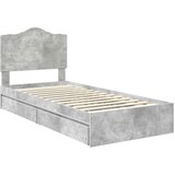  Okvir za krevet s ladicama Betonski sivi 75 x 190 cm | shoptok.hr