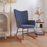  The Living Store Gugalni stol modro blago - Gugalni Stol, (21483610) Cene
