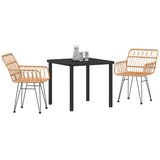  Vrtni set za objed 3 pcs Smeđa Čelik s prahom premazan | shoptok.hr