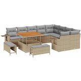  12-delni vrtni sofaset z blazinami Bež poli ratan akacija | Shoptok.si