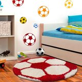 Ben'n'jen Otroška Preproga Fun, Ø 100cm, Rdeča, Bela | Shoptok.si