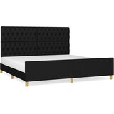  Okvir za krevet s uzglavljem crni 200 x 200 cm od tkanine | Eponuda.com