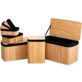 Tendance SET KOŠARA 7/1, BAMBUS SA TEKSTILNIM UMETKOM, CRNI | shoptok.hr