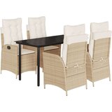 vidaXL 5-dijelni vrtni blagovaonski set od poliratana s jastucima bež | shoptok.hr