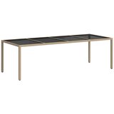  Vrtni stol bež 250x100x75 cm od kaljenog stakla i poliratana | shoptok.hr